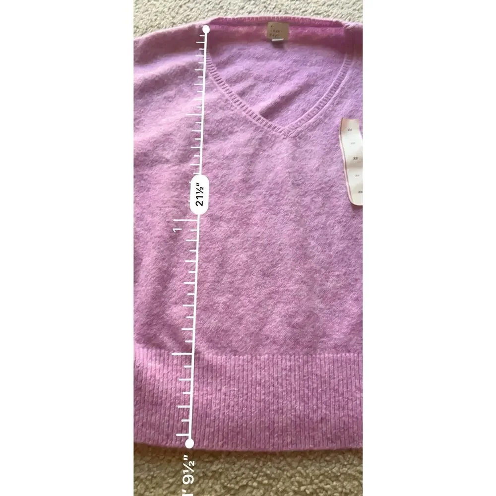 A New Day Women's Cozy Knit V-Neck Pullover Sweater Purple XS
